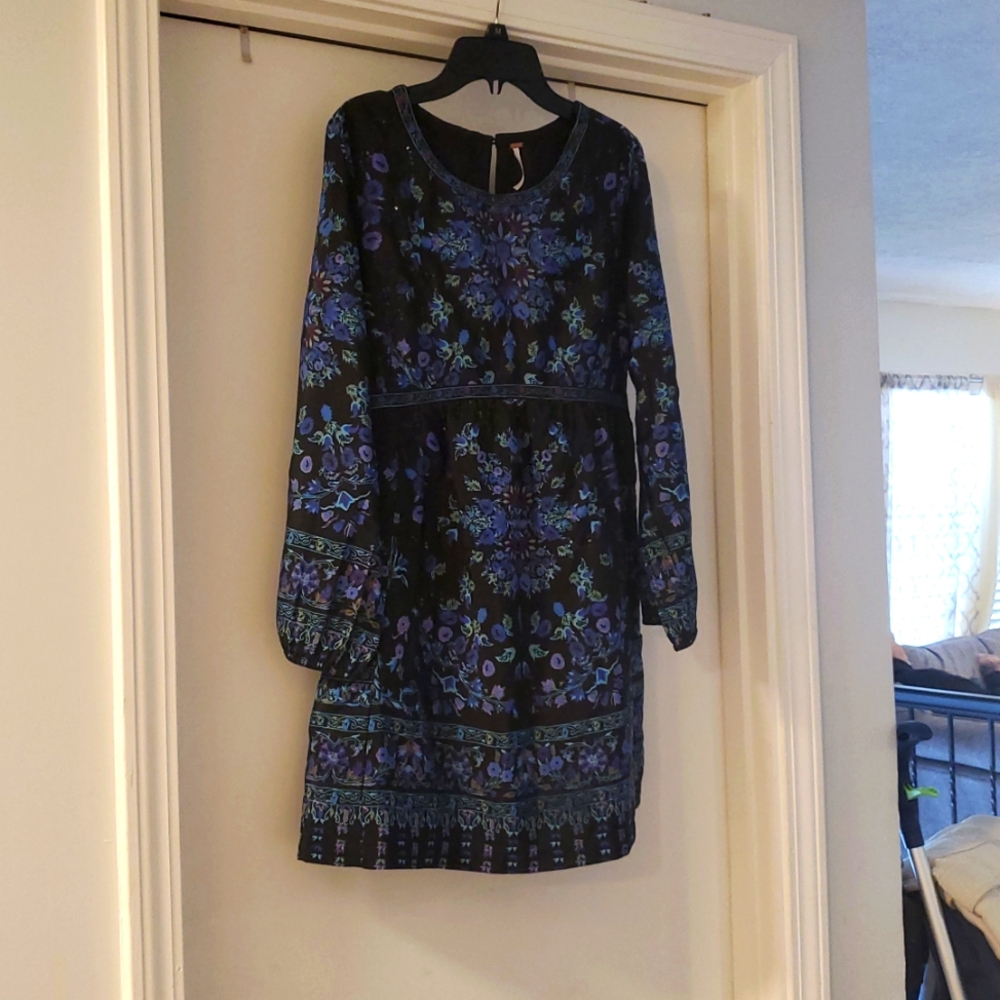 Free People long sleeve flower dress.